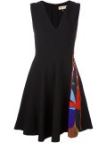 zippered fit and flare dress