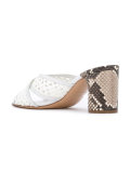 snakeskin effect heeled sandals