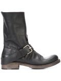 buckled detail slip-on boots