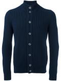 ribbed high neck cardigan