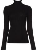 ruffle neck fine knit jumper