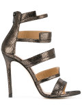 metallic strappy sandals