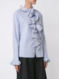 'Thin Stripe Longsleeved Ruffled' shirt