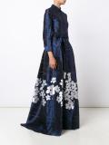 metallic floral print dress