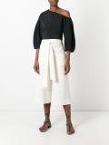 asymmetric neck cropped blouse 