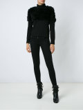 fur trim knit top