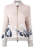 waves pattern bomber jacket