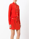 band collar buttoned dress