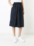 eyelet detail midi skirt