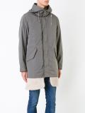 hem inset hooded coat