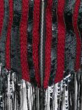 fringed stripe bomber jacket