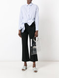 ring handle vinyl tote bag
