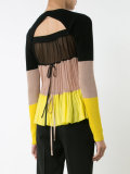 stripe silk-blend insert sweater