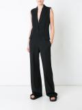 frayed sleeveless blazer jumpsuit