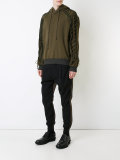 embroidered drawstring detail hoodie