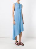 asymmetric sleeveless midi dress