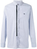 concealed fastening striped shirt