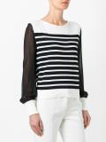 sheer sleeves knitted blouse