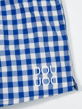 checked swim shorts