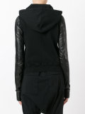 leather sleeve hoodie