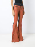 leather flared trousers