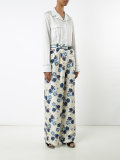 floral wide leg trousers