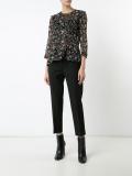 floral print sheer blouse