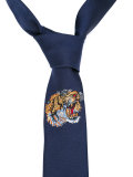 embroidered tiger tie 