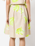 banana print midi skirt