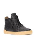 crocodile embossed hi-top sneakers