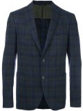 plaid single breasted blazer