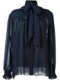 ruffled pussy bow shirt 