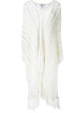 knitted fringed poncho 