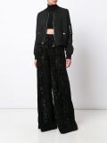 wide leg velvet patterned trousers