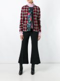 plaid contrast floral stripe jacket