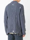 distressed cable knit jumper