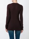 fine rib knit long sleeve sweater