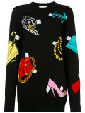 paper cut out accessories sweater dress