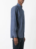 tile print slim-fit shirt