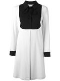 pleated front longsleeved dress