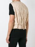 striped crinkle-effect waistcoat