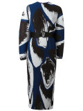 'Else' printed plissé dress