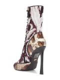 snakeskin effect contrast boots