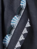 embroidered denim wrap dress
