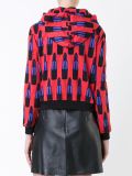 lipstick print zipped hoodie