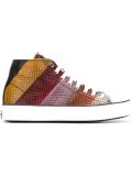 paneled hi-top sneakers