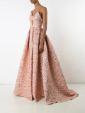 strapless jacquard gown