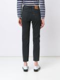 cropped frayed hem jeans