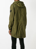 gathered hooded coat