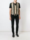 striped crinkle-effect waistcoat